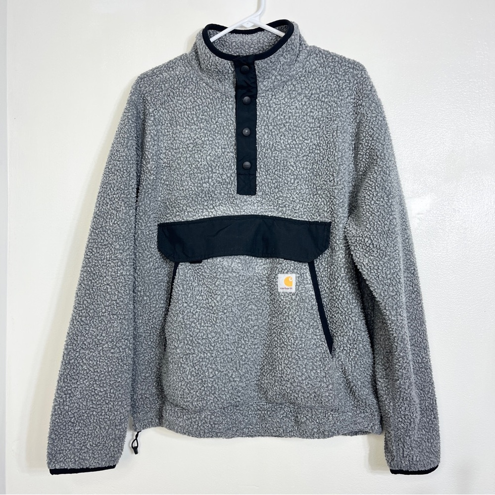 Carhartt Medium Gray Jacket Fleece Snap Front Pullover Sherpa 0J4991